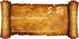Sperl Szalviusz névjegykártya